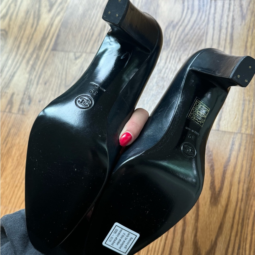 Chanel Black Leather Heels - Picture 8 of 8